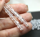 5mm Crystal clear cube czech glass, 50pc