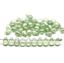4x6mm Antique green teardrop Czech glass beads, 50Pc