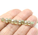4x6mm Antique green teardrop Czech glass beads, 50Pc