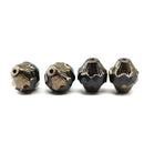 11x10mm Jet black baroque czech glass Fire polished large bicones - 4pc