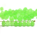 5x7mm Green glass drops, czech teardrop beads, 50pc