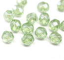 8mm Antique green Czech glass round fire polished beads 15Pc