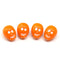 14mm Orange white wash skull beads Czech glass beads, 4Pc