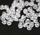 6mm Clear fancy small bicone Czech glass spacer beads, 50pc