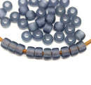 6mm Blue gray pony Czech glass beads, 2mm hole - 40pc