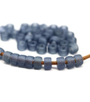 6mm Blue gray pony Czech glass beads, 2mm hole - 40pc
