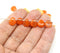 9mm Orange glass shell beads side drilled, gold wash, 20pc