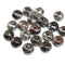 5x8mm Dark brown Czech glass pressed rondel beads, silver wash, 20Pc