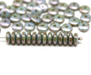 6mm Gray picasso luster czech glass rondelle spacer beads, 50pc