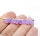5x7mm Frosted lilac purple teardrops czech glass beads, 30pc