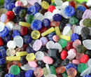 40g Frosted glass Beads MIX, Surprise Bag, Czech seaglass bead soup