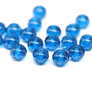 5x7mm Capri blue Czech glass fire polished rondelle beads, 20pc