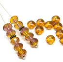 5x7mm Mixed brown purple Czech glass rondelle beads, 20pc