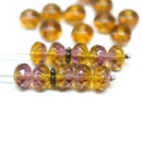 5x7mm Mixed brown purple Czech glass rondelle beads, 20pc