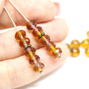 5x7mm Mixed brown purple Czech glass rondelle beads, 20pc