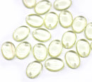12x9mm Light yellow lentil Oval flat drop czech glass beads top drilled - 20Pc