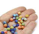 5x6mm Frosted bright rondelle beads mix Czech glass spacers donuts, 40pc