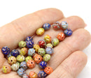 5x6mm Bright rondelle beads mix Czech glass spacers donuts, copper wash, 40pc