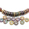 8mm Metallic mix Czech glass ring beads, 3mm hole - 30Pc