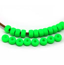 6mm Neon colors Pony beads Czech glass Roller beads, 2mm large hole, 20pc
