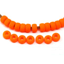 6mm Neon colors Pony beads Czech glass Roller beads, 2mm large hole, 20pc
