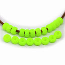 6mm Neon colors Pony beads Czech glass Roller beads, 2mm large hole, 20pc