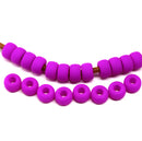 6mm Neon colors Pony beads Czech glass Roller beads, 2mm large hole, 20pc