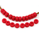 6mm Neon colors Pony beads Czech glass Roller beads, 2mm large hole, 20pc