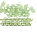 4mm Antique green luster Czech glass beads, 50Pc