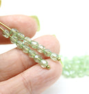 4mm Antique green luster Czech glass beads, 50Pc