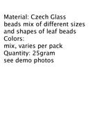 25g Czech glass leaf beads mix Surprise Bag