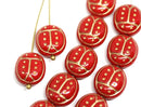 13mm Red ladybug Czech glass beads 6pc per color