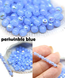 3mm Periwinkle blue beads Czech glass small druk spacers, 8g