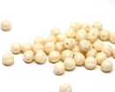 6mm Beige melon shape czech glass beads - 30pc