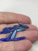 15pc Mixed blue dagger golden flakes czech glass beads - 5x16mm