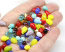 20g Glass drop beads mix czech teardrops