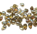 4x6mm Smokey topaz teardrop Czech glass beads, 50Pc
