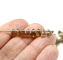 4x6mm Smokey topaz teardrop Czech glass beads, 50Pc