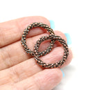 20mm Dotty ornament antique copper ring 2Pc