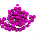4mm Neon purple czech glass round druk beads spacers, 50pc