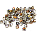 4mm Light gray vitrail finish Czech glass beads, 50Pc