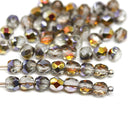 4mm Light gray vitrail finish Czech glass beads, 50Pc