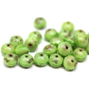 Green rondelle picasso beads authentic Czech glass jewelry supplies