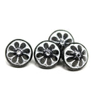 Large black fancy bicone Czech glass pressed beads jewelry making