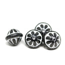 Large black fancy bicone Czech glass pressed beads jewelry making