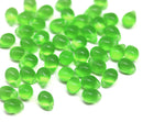 5x7mm Transparent green czech glass teardrops, 50pc