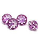 Large  fancy bicone Czech glass pressed beads jewelry making DIY craft