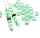 3x5mm Mint green rondelle beads, czech glass - 40pc