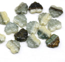 11x13mm Mixed color gray maple czech glass leaf beads - 15pc