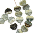 11x13mm Mixed color gray maple czech glass leaf beads - 15pc
